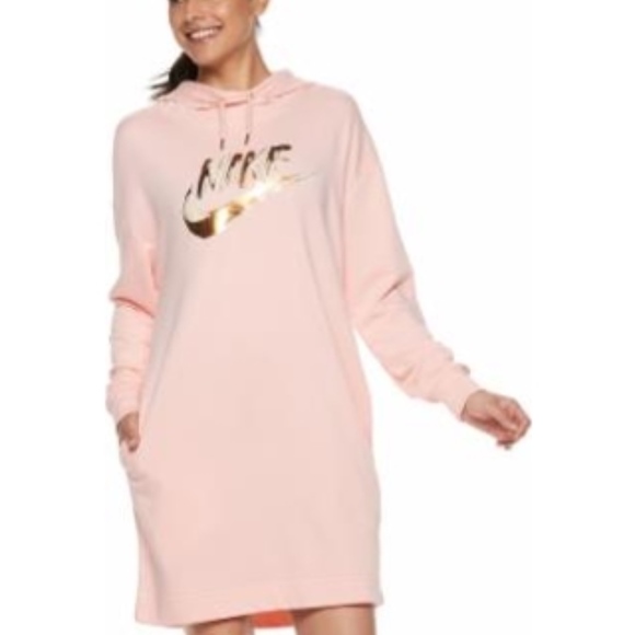 Nike Blush Pink Peach Metallic Hoodie 